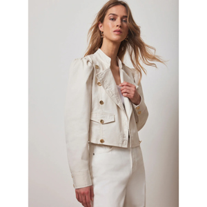 Mint Velvet Cream Puff Sleeve Military Jacket